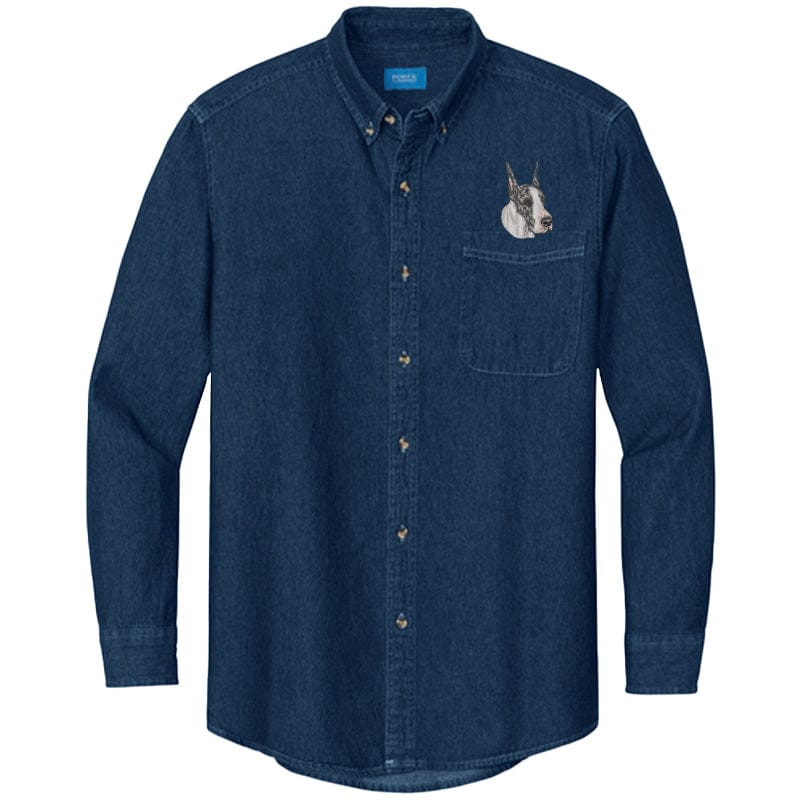 Great Dane Embroidered Men's Denim Shirt