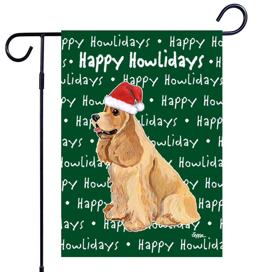 Cocker Spaniel Happy Howliday's Garden Flag