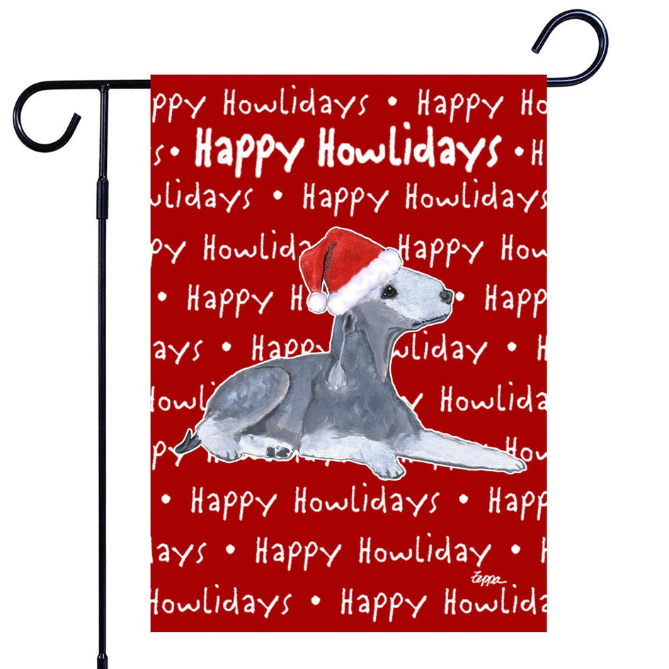 Bedlington Terrier Happy Howliday's Garden Flag