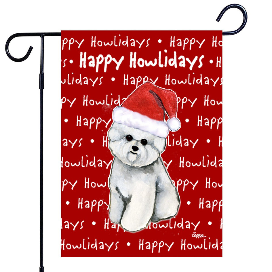 Bichon Frise Happy Howliday's Garden Flag