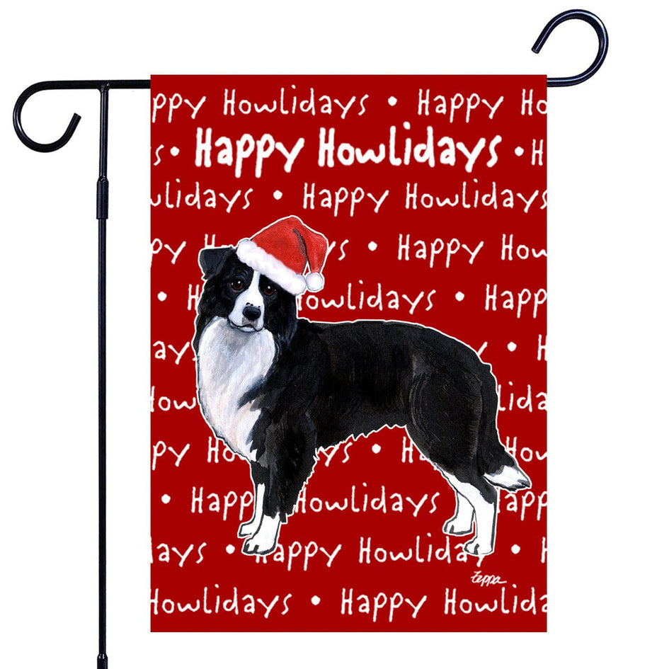 Border Collie Happy Howliday's Garden Flag