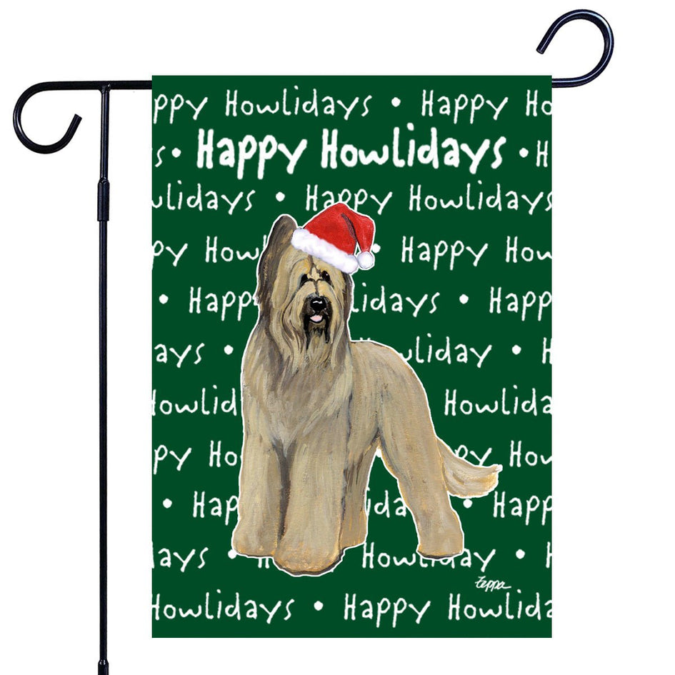 Briard Happy Howliday's Garden Flag