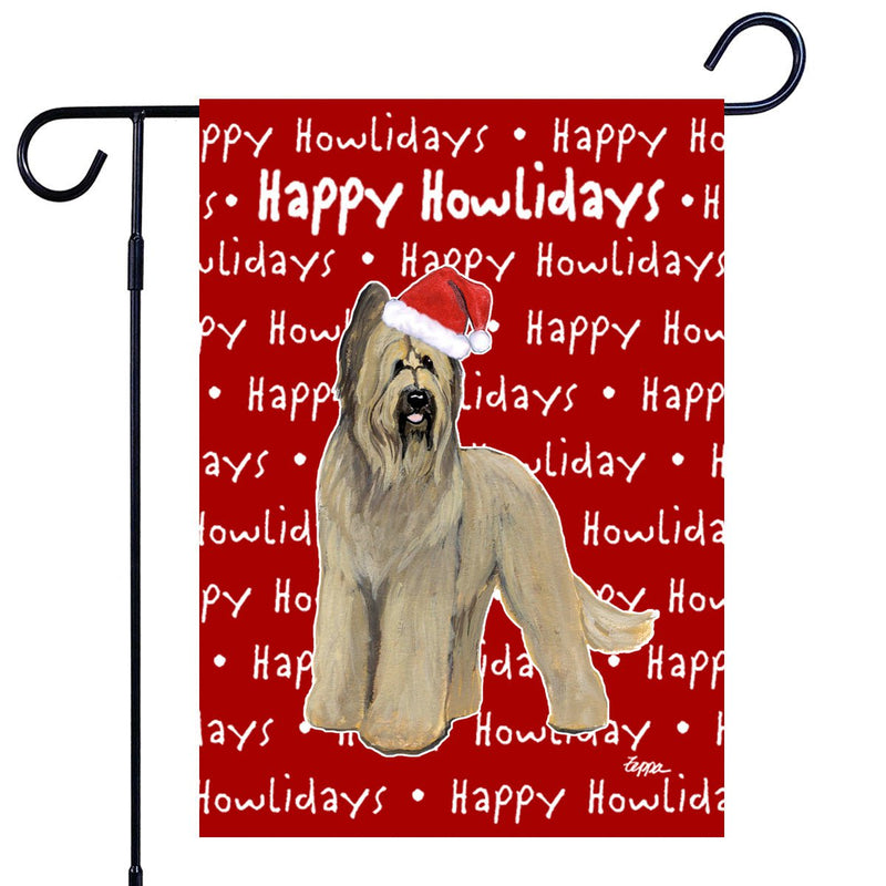 Briard Happy Howliday's Garden Flag