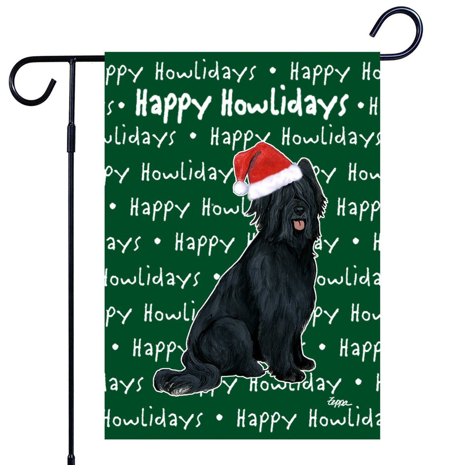 Briard Happy Howliday's Garden Flag