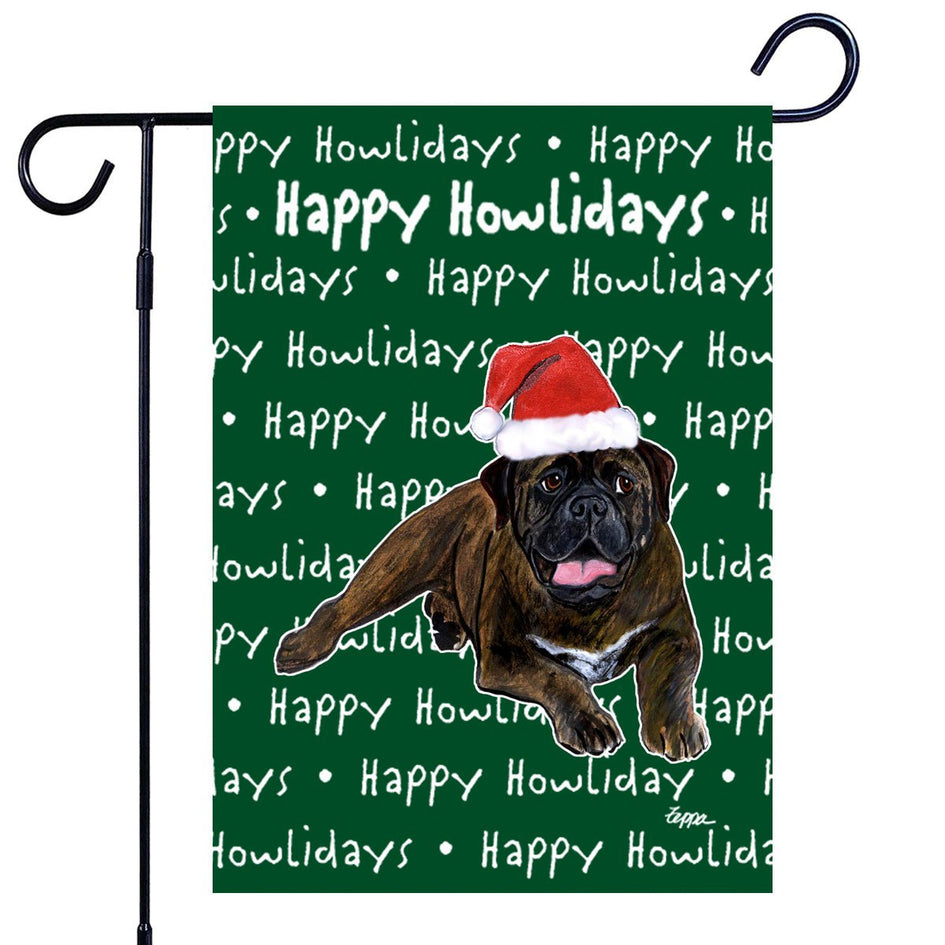 Bullmastiff Happy Howliday's Garden Flag