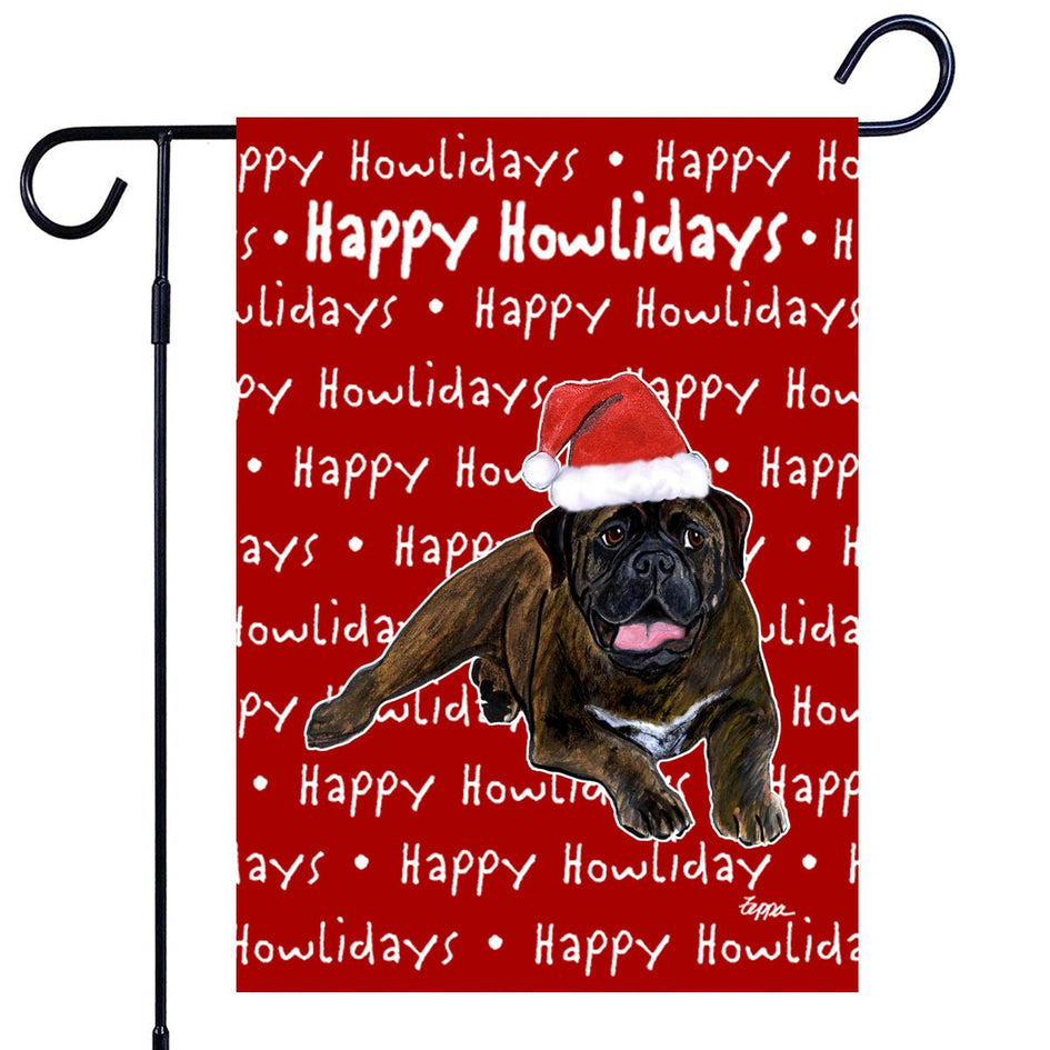 Bullmastiff Happy Howliday's Garden Flag