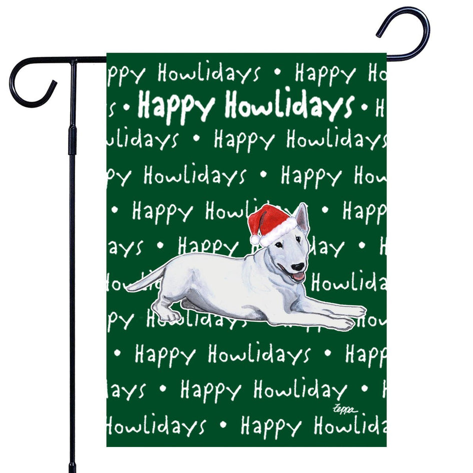 Bull Terrier Happy Howliday's Garden Flag