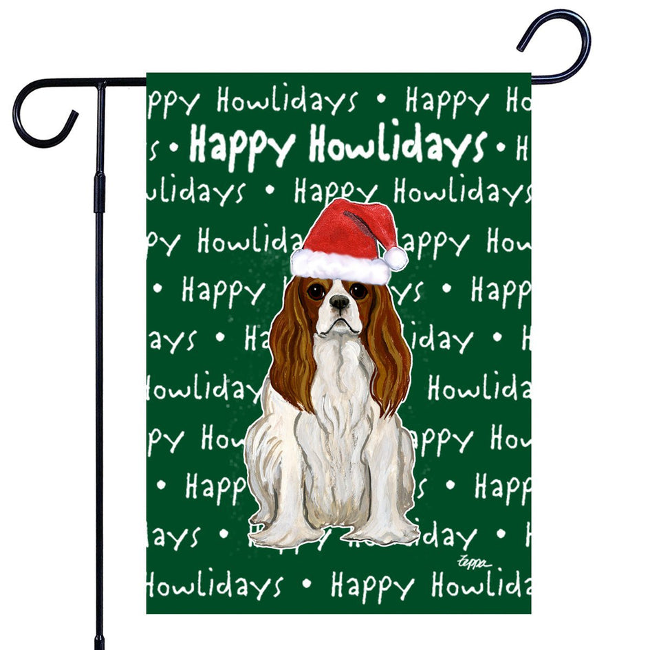 Cavalier King Charles Spaniel Happy Howliday's Garden Flag
