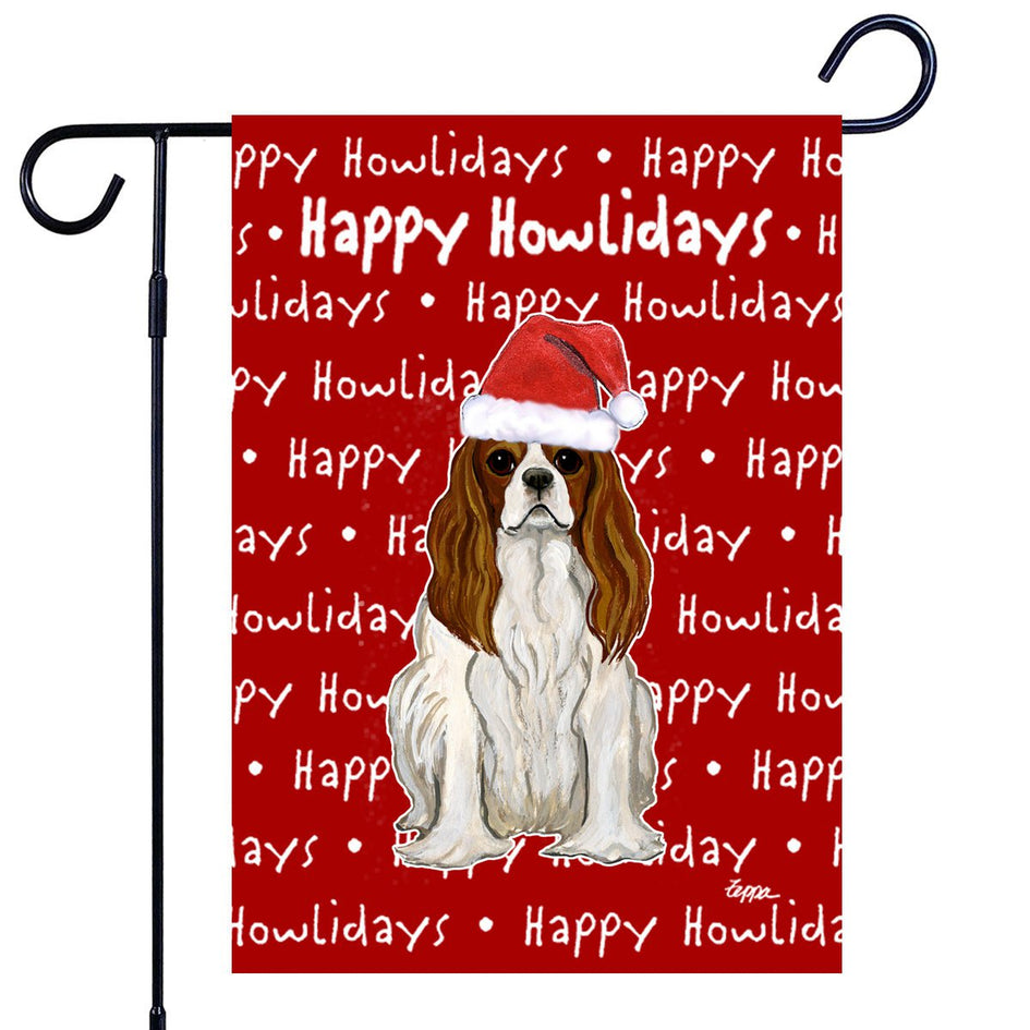 Cavalier King Charles Spaniel Happy Howliday's Garden Flag