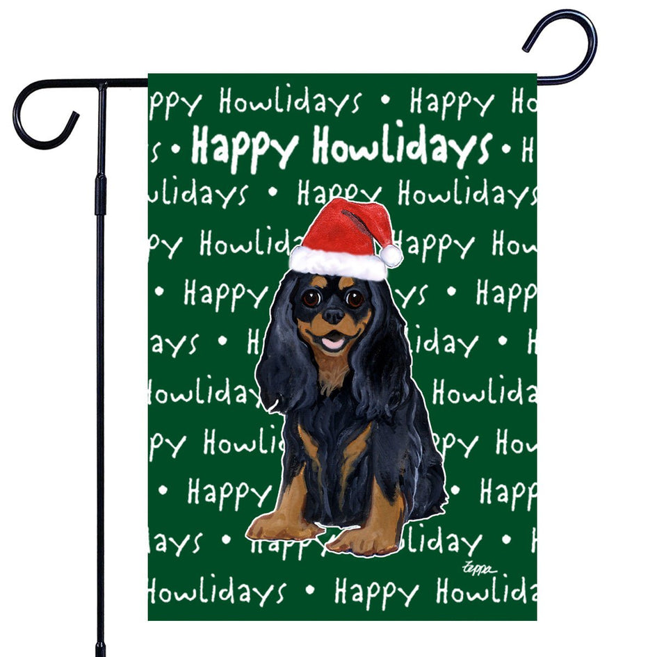 Cavalier King Charles Spaniel Happy Howliday's Garden Flag