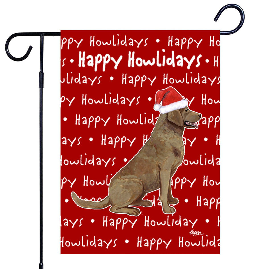 Chesapeake Bay Retriever Happy Howliday's Garden Flag