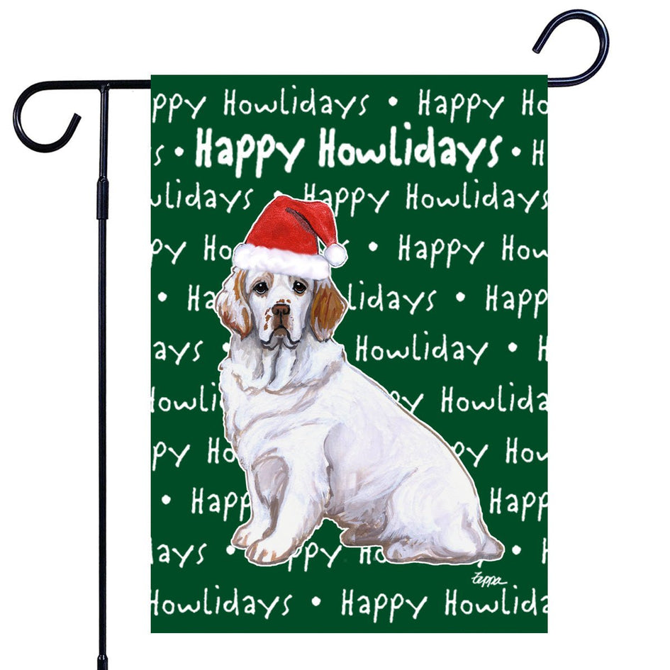 Clumber Spaniel Happy Howliday's Garden Flag
