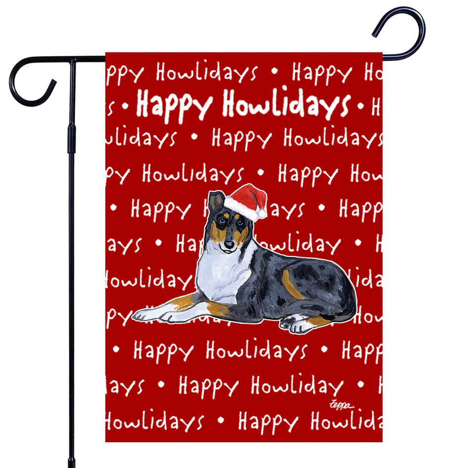 Collie Happy Howliday's Garden Flag