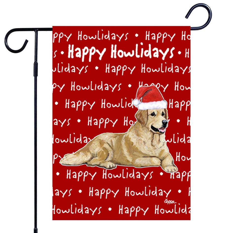 Golden Retriever Happy Howliday's Garden Flag
