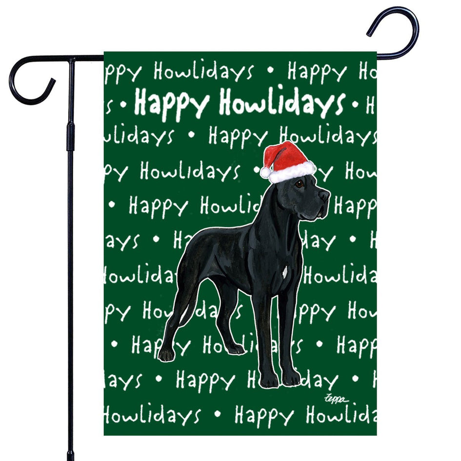 Great Dane Happy Howliday's Garden Flag