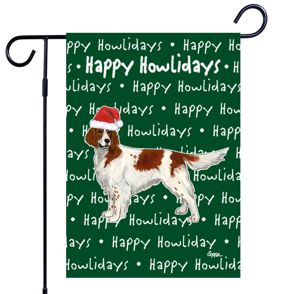 Irish Setter Happy Howliday's Garden Flag