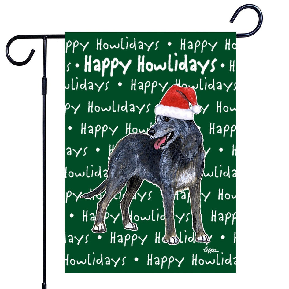 Irish Wolfhound Happy Howliday's Garden Flag