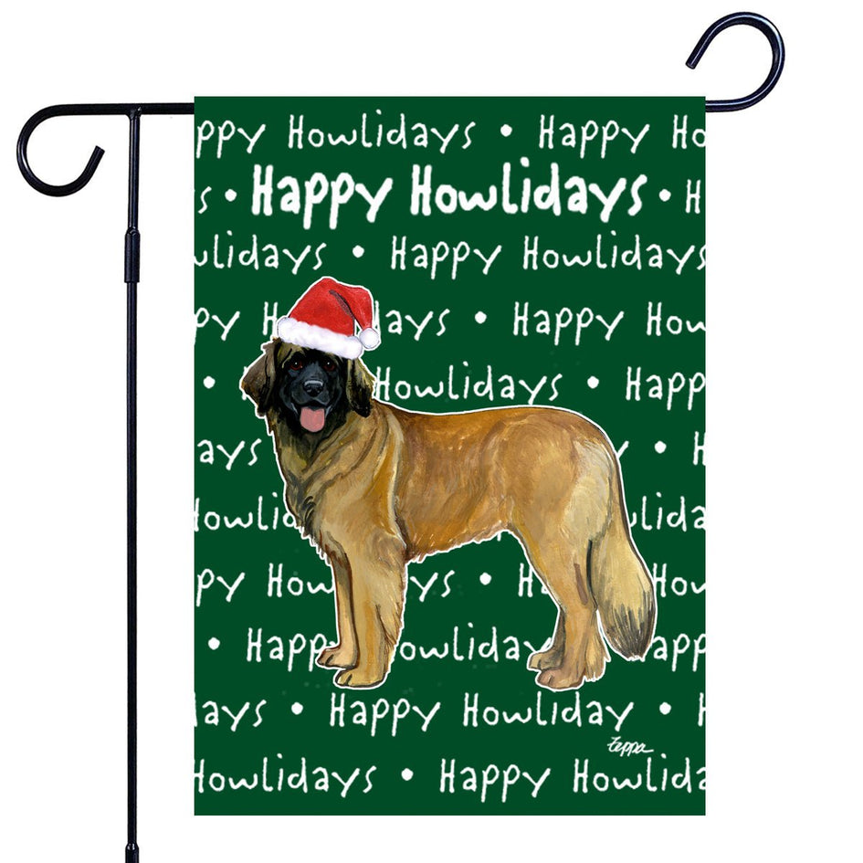 Leonberger Happy Howliday's Garden Flag