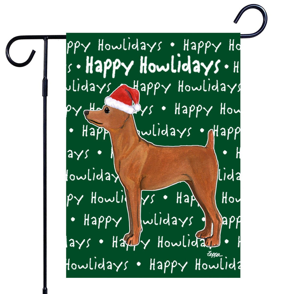 Miniature Pincher Happy Howliday's Garden Flag