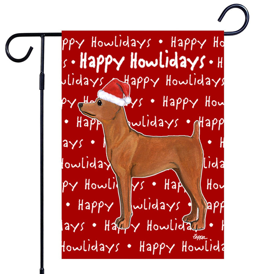 Miniature Pincher Happy Howliday's Garden Flag