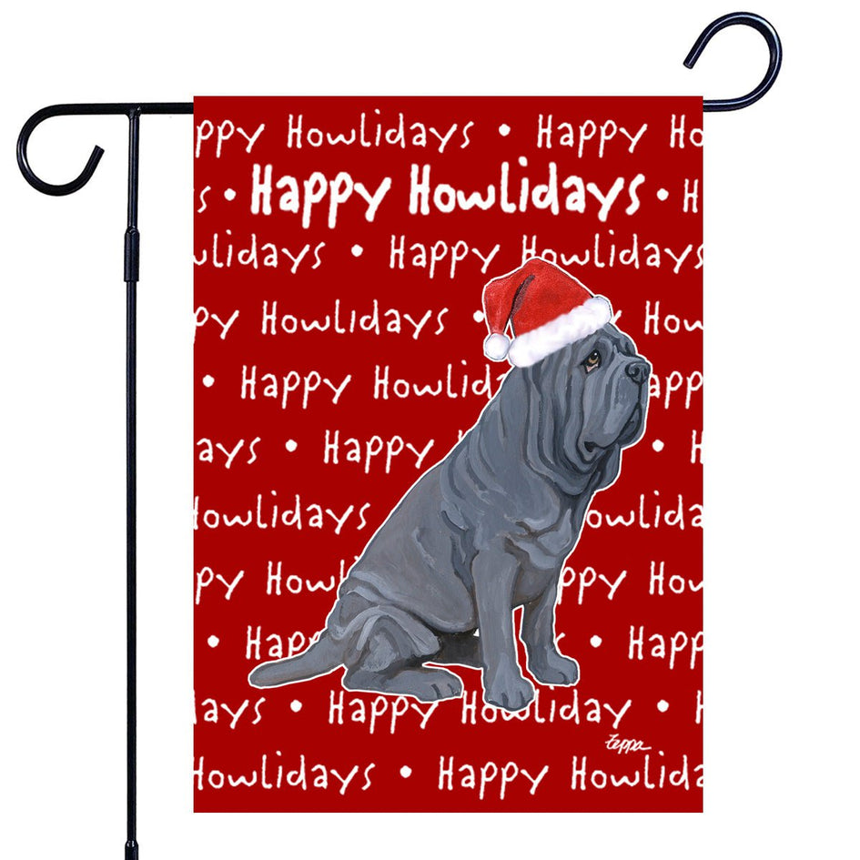 Neapolitan Mastiff Happy Howliday's Garden Flag