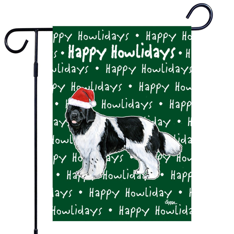 Newfoundland Happy Howliday's Garden Flag