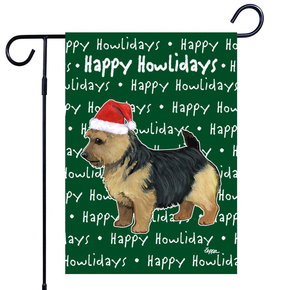 Norwich Terrier Happy Howliday's Garden Flag