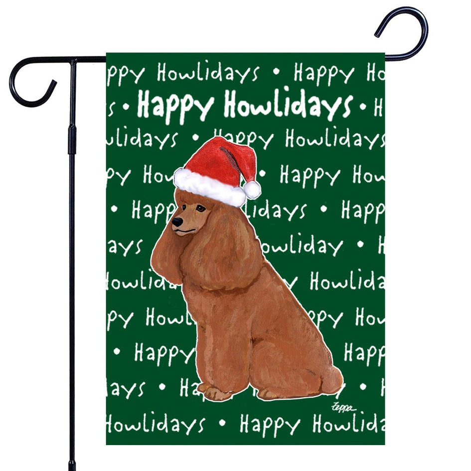Poodle Happy Howliday's Garden Flag