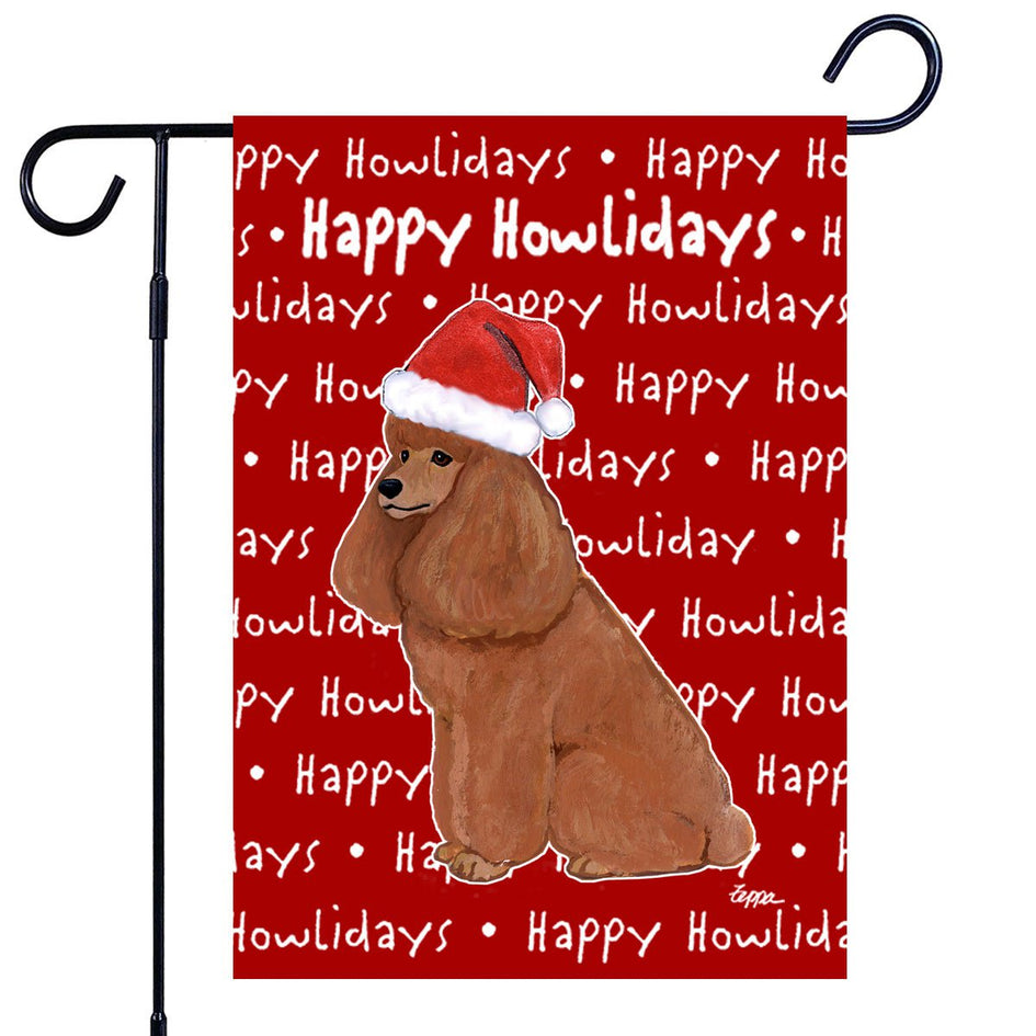 Poodle Happy Howliday's Garden Flag