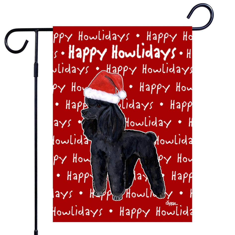 Poodle Happy Howliday's Garden Flag