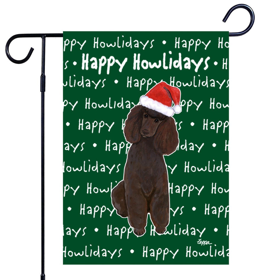 Poodle Happy Howliday's Garden Flag