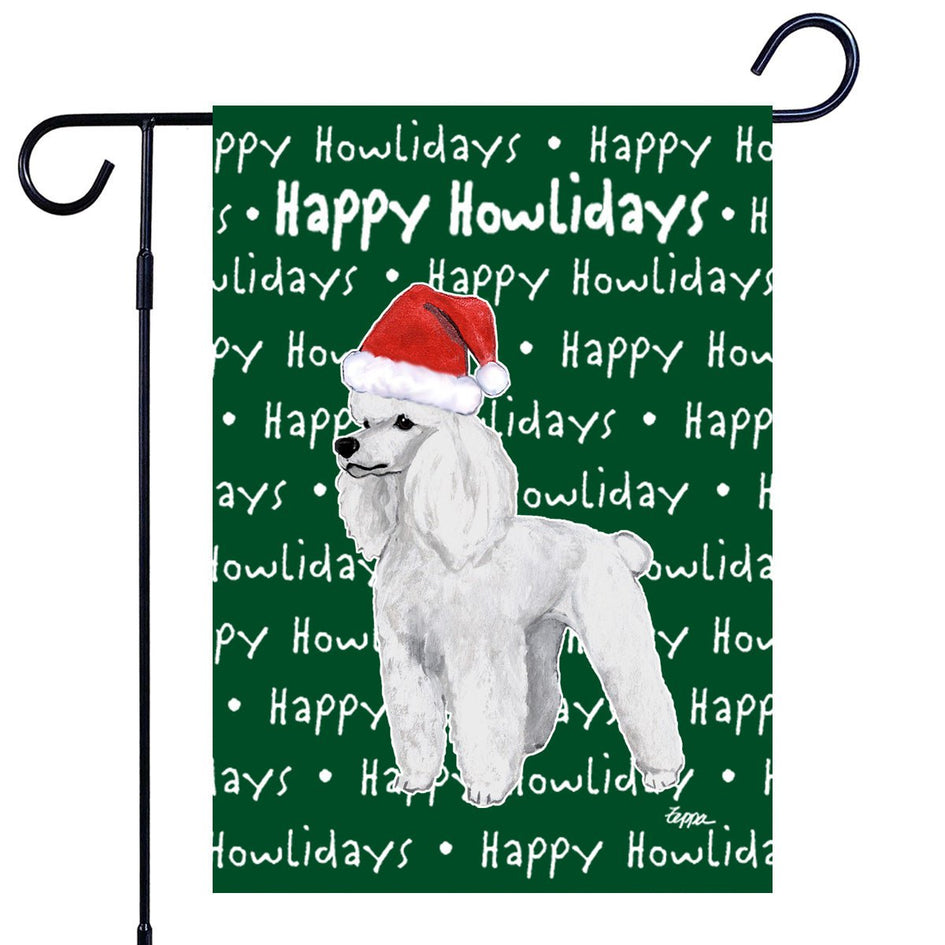 Poodle Happy Howliday's Garden Flag