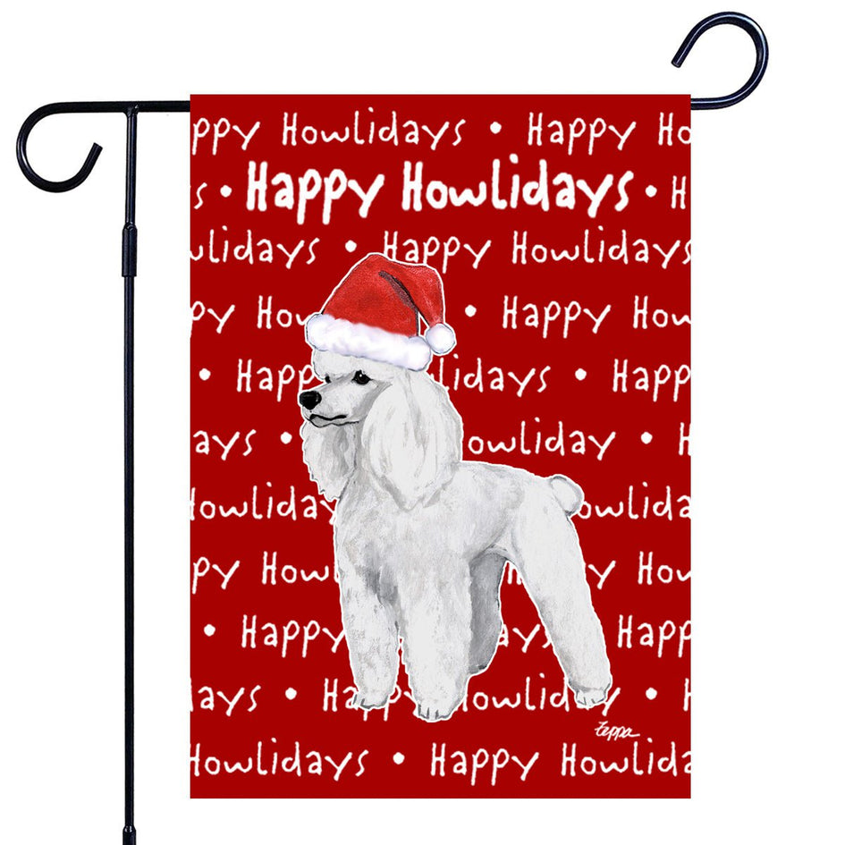 Poodle Happy Howliday's Garden Flag