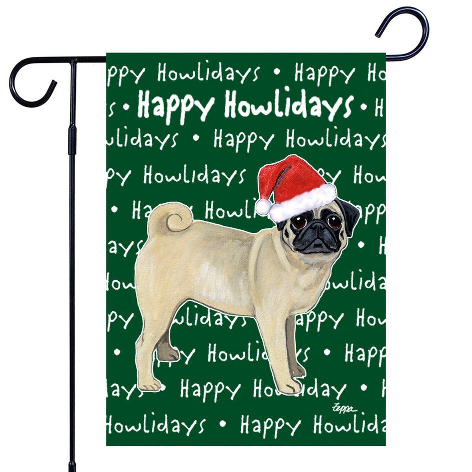 Pug Happy Howliday's Garden Flag