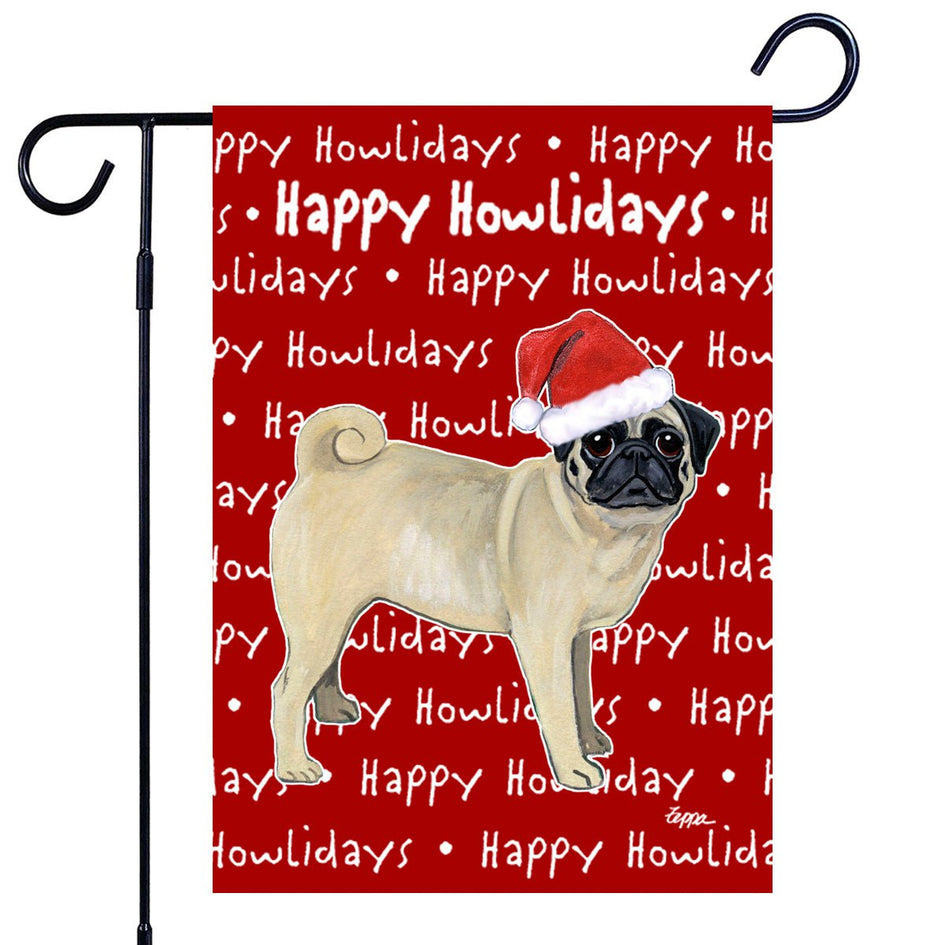 Pug Happy Howliday's Garden Flag