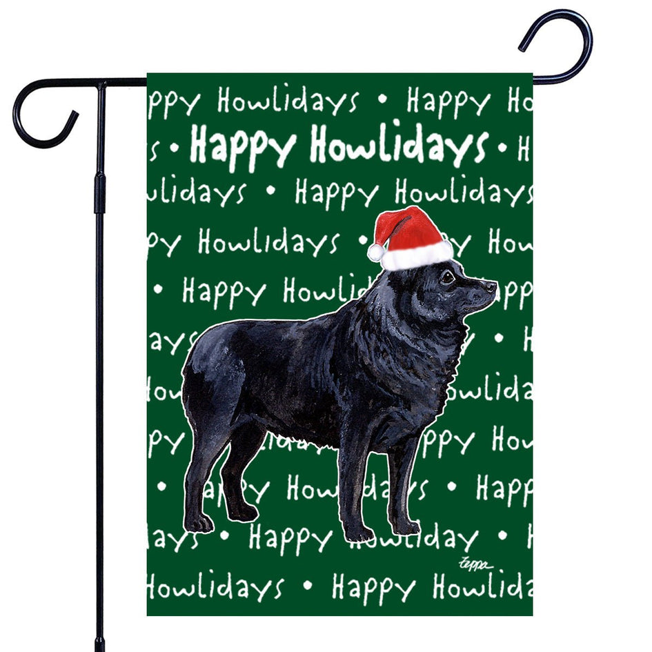 Schipperke Happy Howliday's Garden Flag