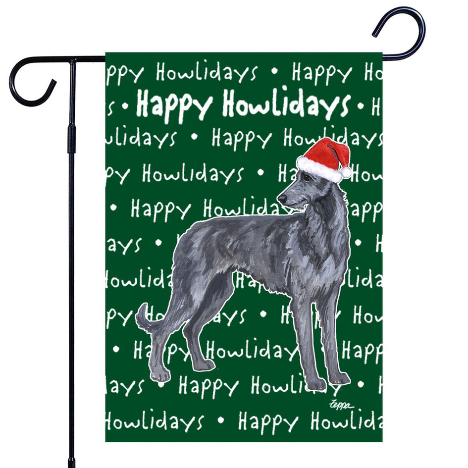 Scottish Deerhound Happy Howliday's Garden Flag