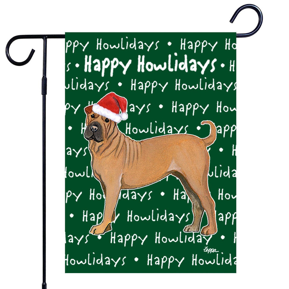 Shar Pei Happy Howliday's Garden Flag
