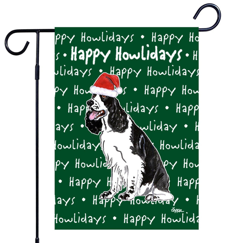 Springer Spaniel Happy Howliday's Garden Flag