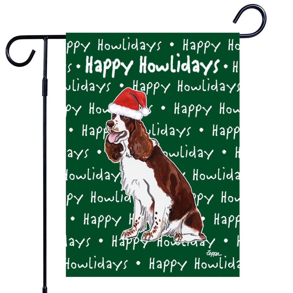Springer Spaniel Happy Howliday's Garden Flag