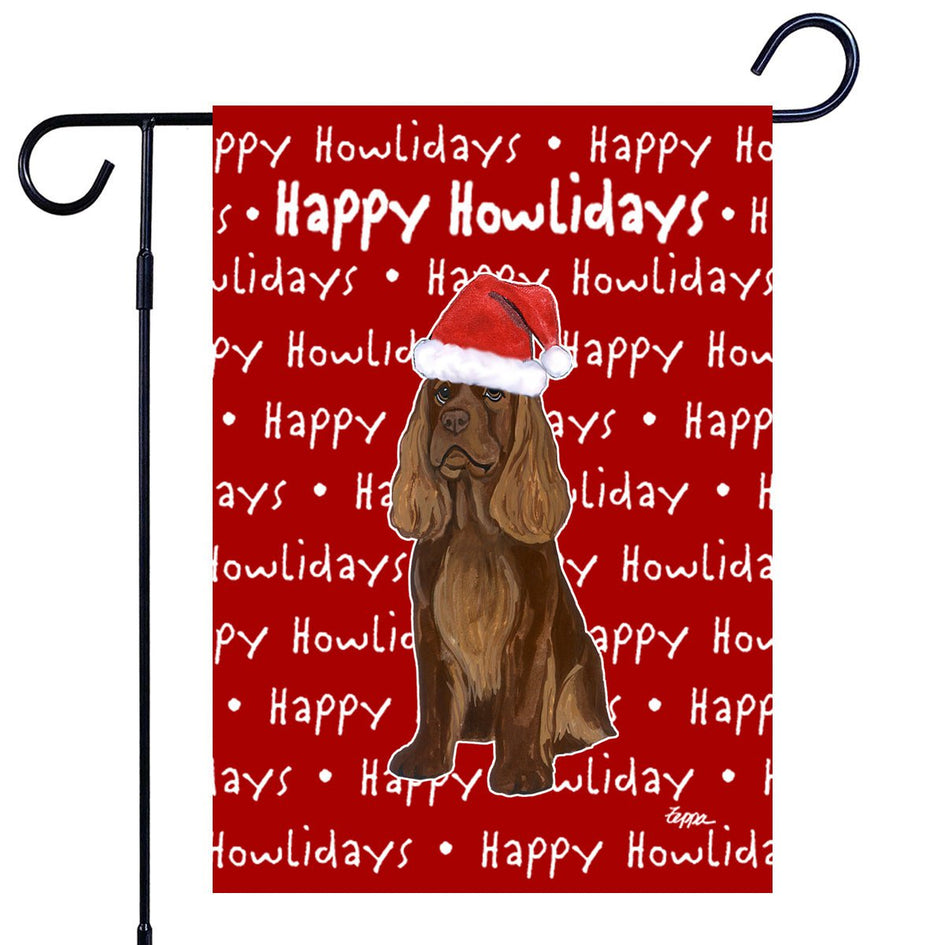 Sussex Spaniel Happy Howliday's Garden Flag