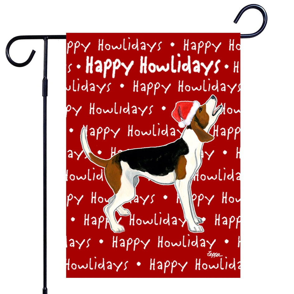 Treeing Walker Coonhound Happy Howliday's Garden Flag