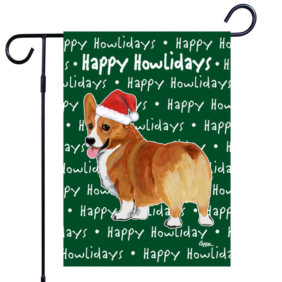 Welsh Corgi Pembroke Happy Howliday's Garden Flag