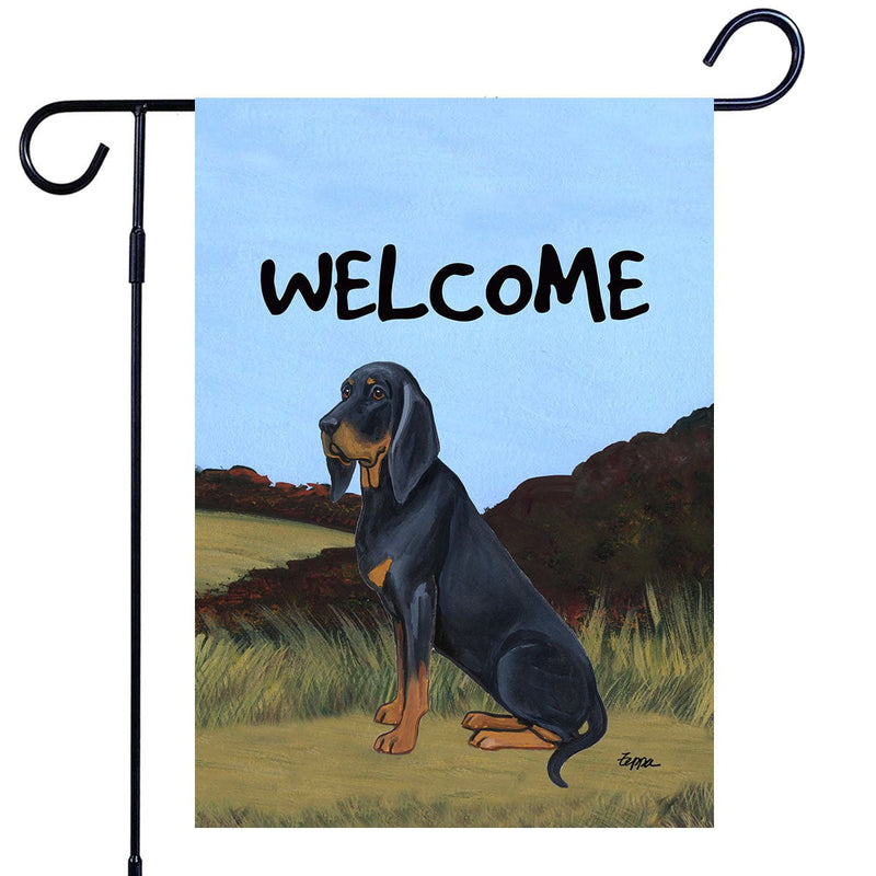 Black Tan Coonhound Garden Flag