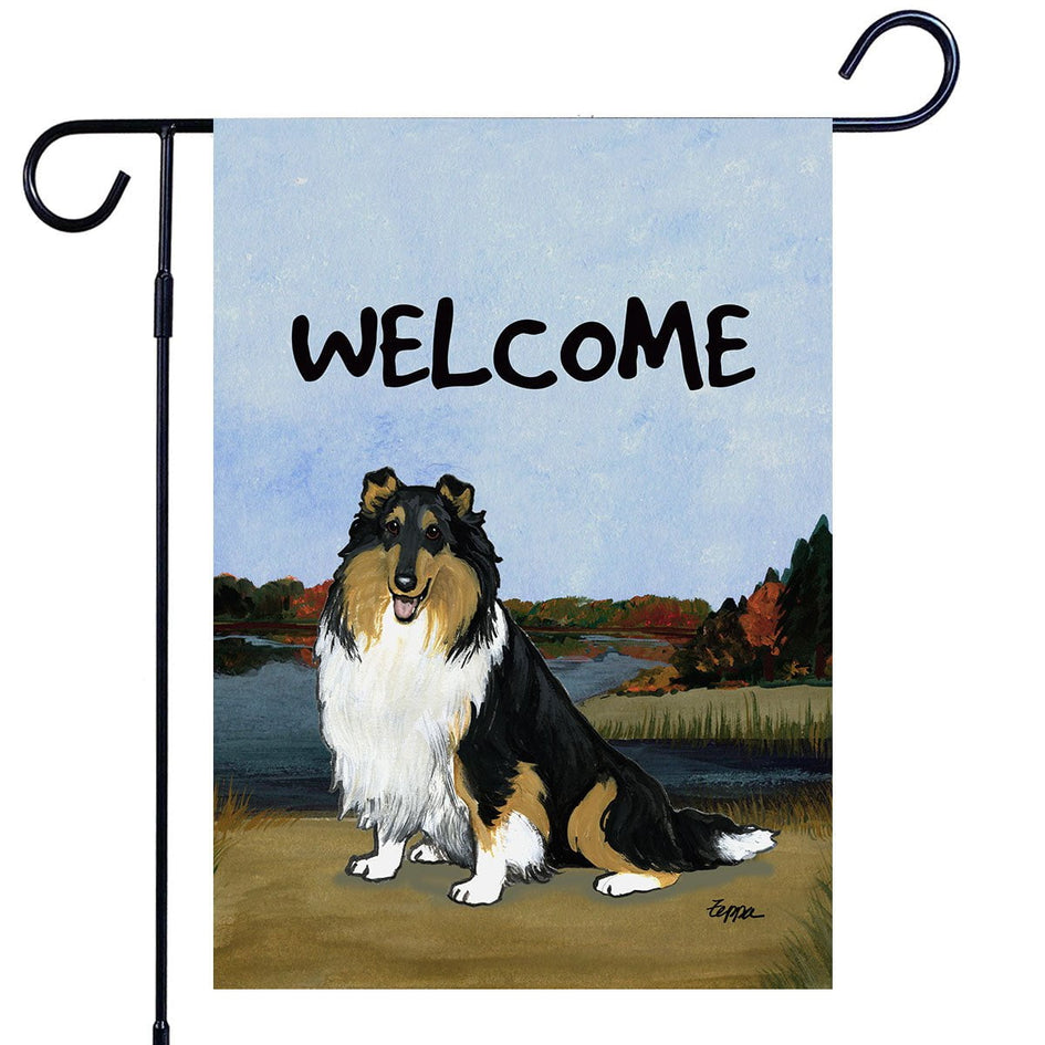 Collie Garden Flag