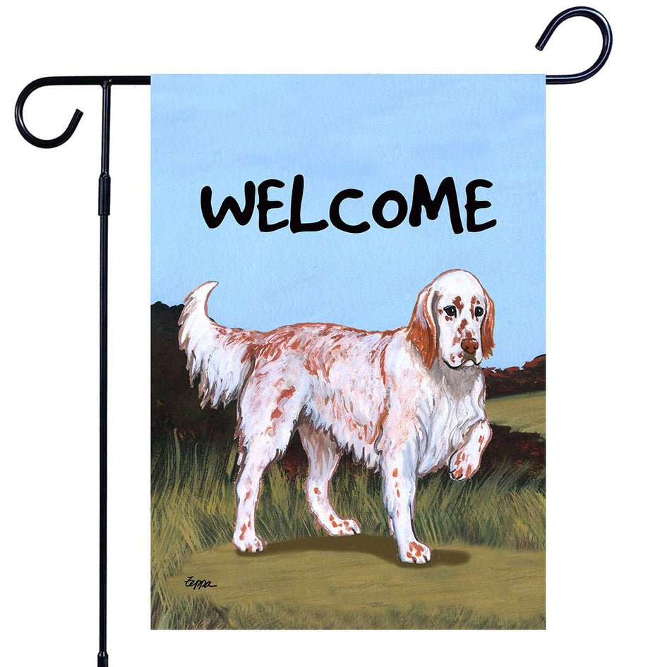 English Setter Garden Flag