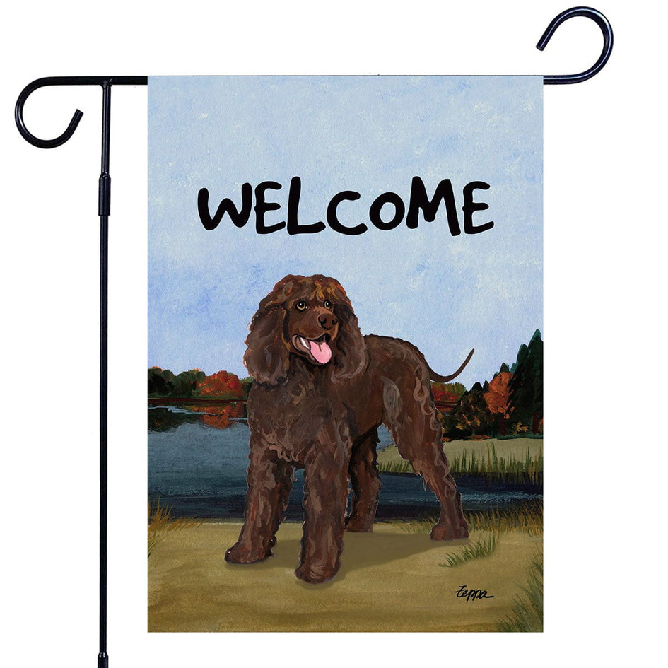Irish Water Spaniel Garden Flag