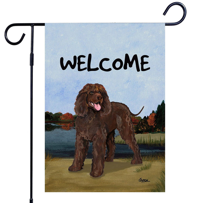 Irish Water Spaniel Garden Flag