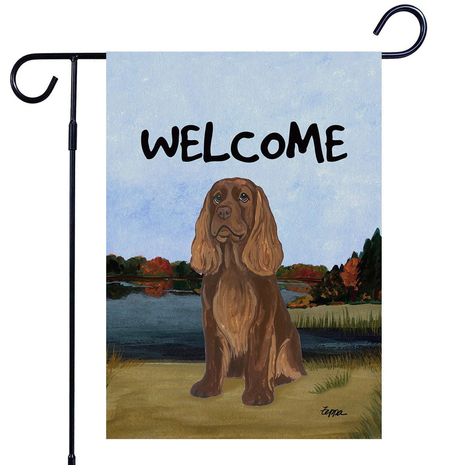 Sussex Spaniel Garden Flag