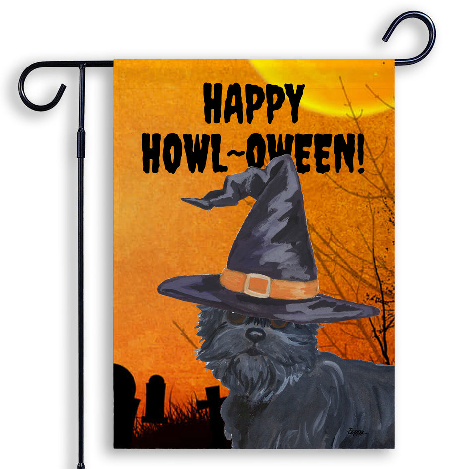 Affenpinscher HAPPY HOWL-OWEEN Garden Flag